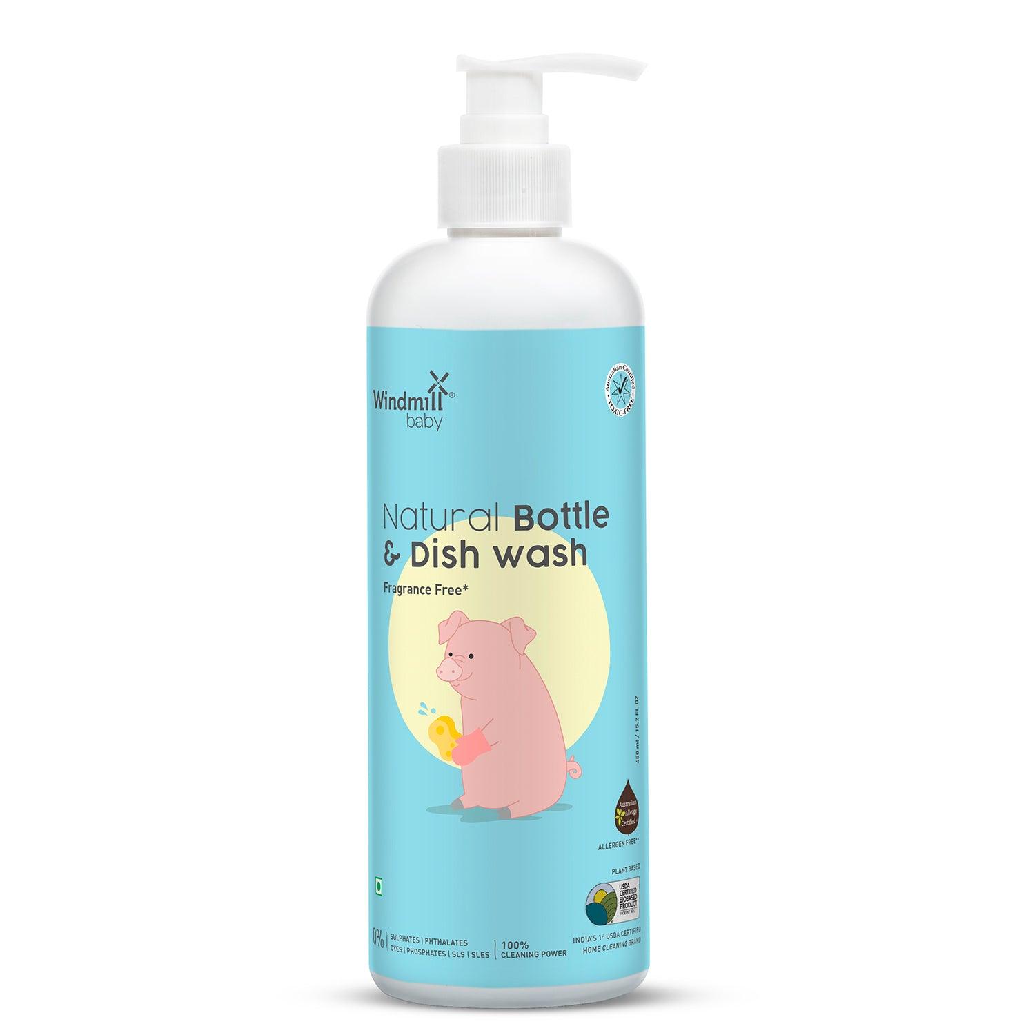 Natural Baby Bottle Cleaning Liquid - Fragrance Free - Windmill Baby