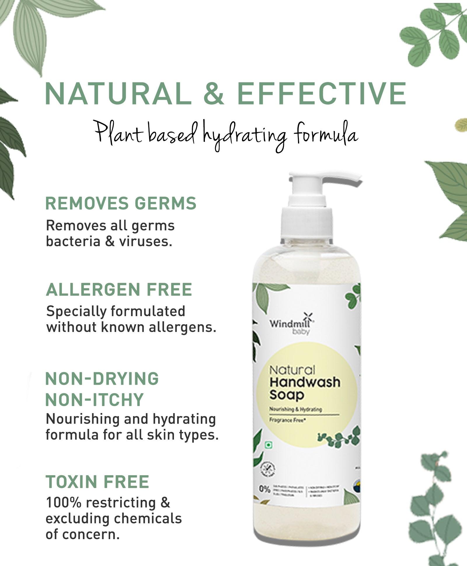 Natural Handwash Liquid Soap Fragrance Free - Windmill Baby