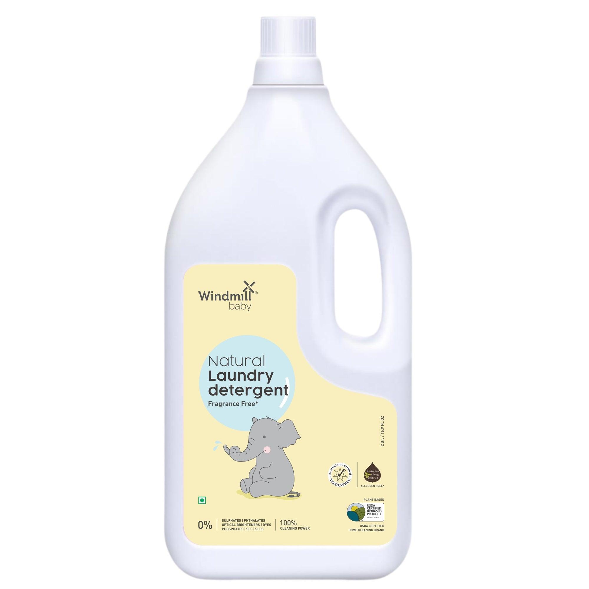 Natural Baby Laundry Detergent Fragrance Free - 2ltr - Windmill Baby