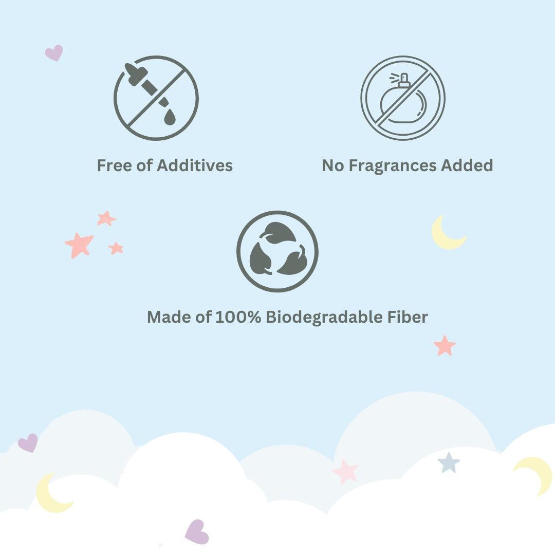 Natural Dry Baby Wipes, 100% Soft Bamboo - Windmill Baby