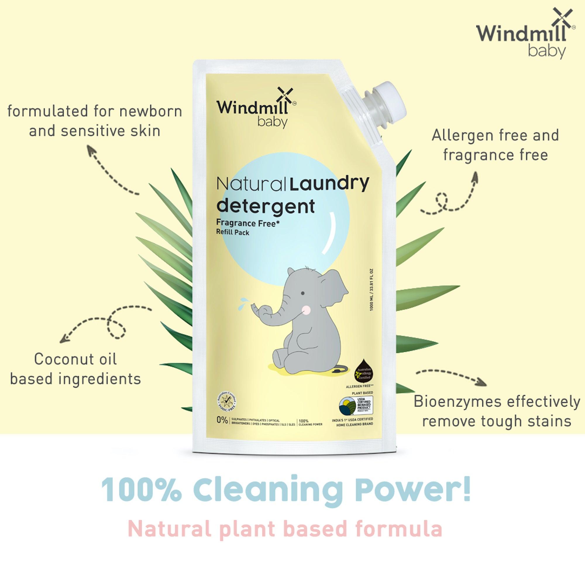 Natural Laundry Detergent Fragrance Free - Refill - Windmill Baby